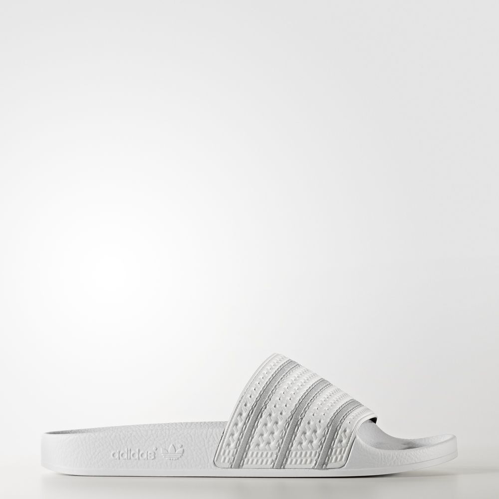 Adidas Adilette Slides - παντοφλες ανδρικα - Ασπρα/Ασπρα/Ασπρα,Μέγεθος: EU 36 – 54 2/3 (279SEHFI)